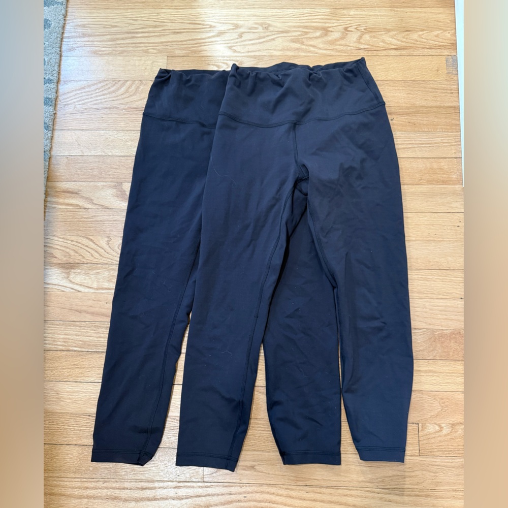Lululemon wunder train high rise 23” black leggings - 3 pairs together size 6 - Picture 1 of 5